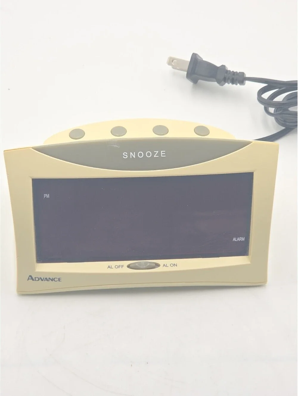 Advance White Digital Y2K Alarm Clock 80s 90s Large Red LED Tested Working 4023